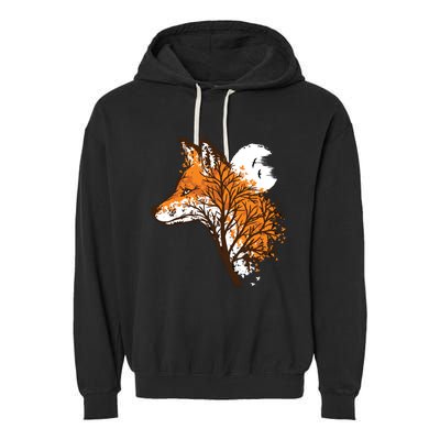 Tree Fox Beautiful Animal Garment-Dyed Fleece Hoodie