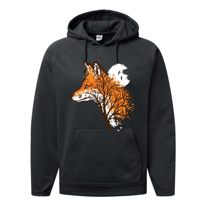 Tree Fox Beautiful Animal Performance Fleece Hoodie