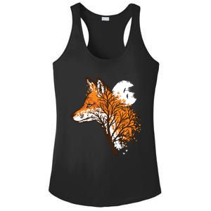 Tree Fox Beautiful Animal Ladies PosiCharge Competitor Racerback Tank