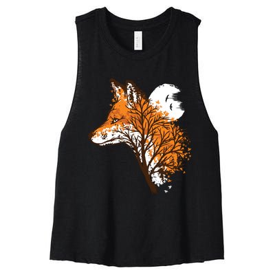 Tree Fox Beautiful Animal Women's Racerback Cropped Tank