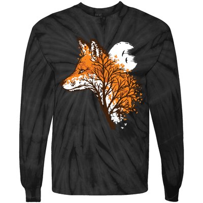 Tree Fox Beautiful Animal Tie-Dye Long Sleeve Shirt