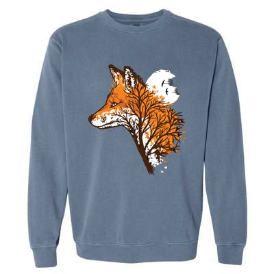 Tree Fox Beautiful Animal Garment-Dyed Sweatshirt