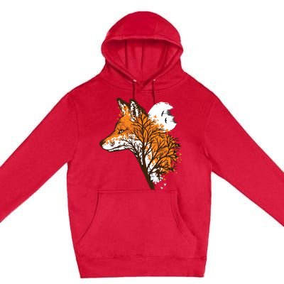 Tree Fox Beautiful Animal Premium Pullover Hoodie