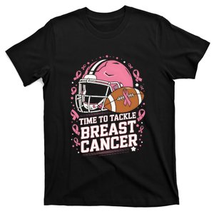 Tackle Football Breast Cancer Awareness Pink_ Ribbon T-Shirt