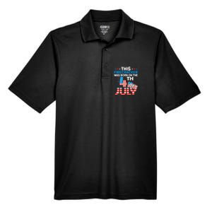 This Firecracker Born On 4th Of July Patriotic Birthday Men's Origin Performance Pique Polo