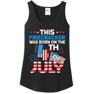 This Firecracker Born On 4th Of July Patriotic Birthday Ladies Essential Tank