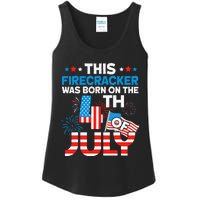 This Firecracker Born On 4th Of July Patriotic Birthday Ladies Essential Tank