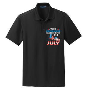 This Firecracker Born On 4th Of July Patriotic Birthday Dry Zone Grid Polo