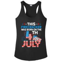 This Firecracker Born On 4th Of July Patriotic Birthday Ladies PosiCharge Competitor Racerback Tank