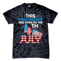 This Firecracker Born On 4th Of July Patriotic Birthday Tie-Dye T-Shirt