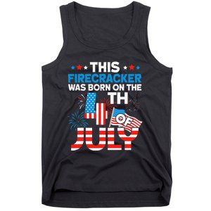 This Firecracker Born On 4th Of July Patriotic Birthday Tank Top