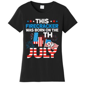 This Firecracker Born On 4th Of July Patriotic Birthday Women's T-Shirt