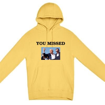 Trump Fist Bump Shot At You Missed Premium Pullover Hoodie