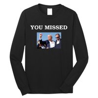 Trump Fist Bump Shot At You Missed Long Sleeve Shirt