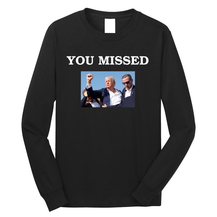 Trump Fist Bump Shot At You Missed Long Sleeve Shirt