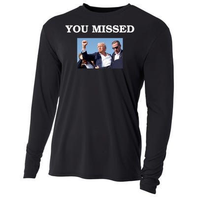 Trump Fist Bump Shot At You Missed Cooling Performance Long Sleeve Crew