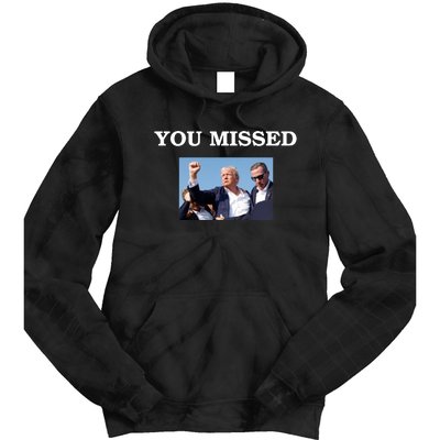 Trump Fist Bump Shot At You Missed Tie Dye Hoodie