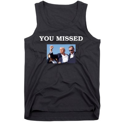 Trump Fist Bump Shot At You Missed Tank Top