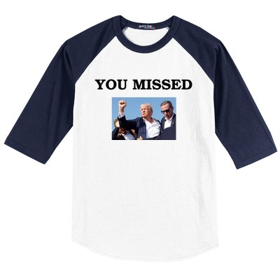 Trump Fist Bump Shot At You Missed Baseball Sleeve Shirt