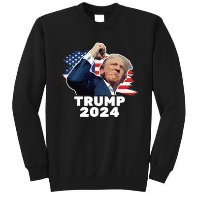 Trump Fist Bump 2024 President Red Sweatshirt