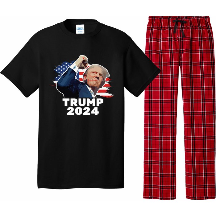 Trump Fist Bump 2024 President Red Pajama Set