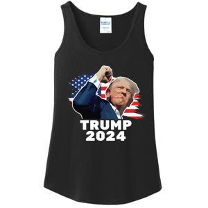 Trump Fist Bump 2024 President Red Ladies Essential Tank