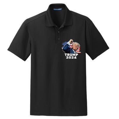 Trump Fist Bump 2024 President Red Dry Zone Grid Polo