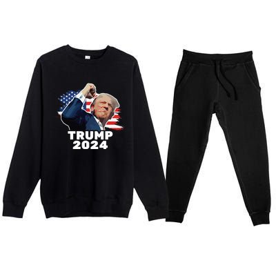 Trump Fist Bump 2024 President Red Premium Crewneck Sweatsuit Set