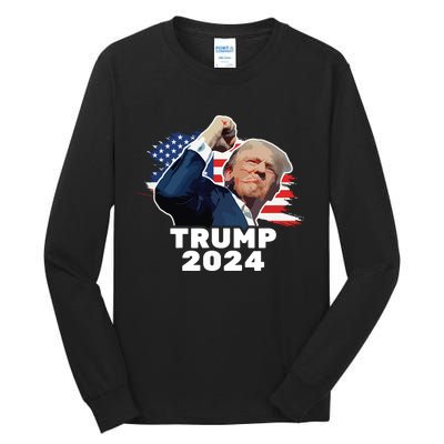 Trump Fist Bump 2024 President Red Tall Long Sleeve T-Shirt