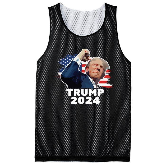 Trump Fist Bump 2024 President Red Mesh Reversible Basketball Jersey Tank