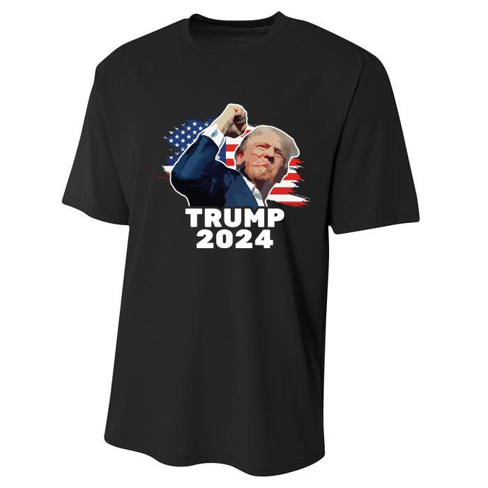 Trump Fist Bump 2024 President Red Performance Sprint T-Shirt