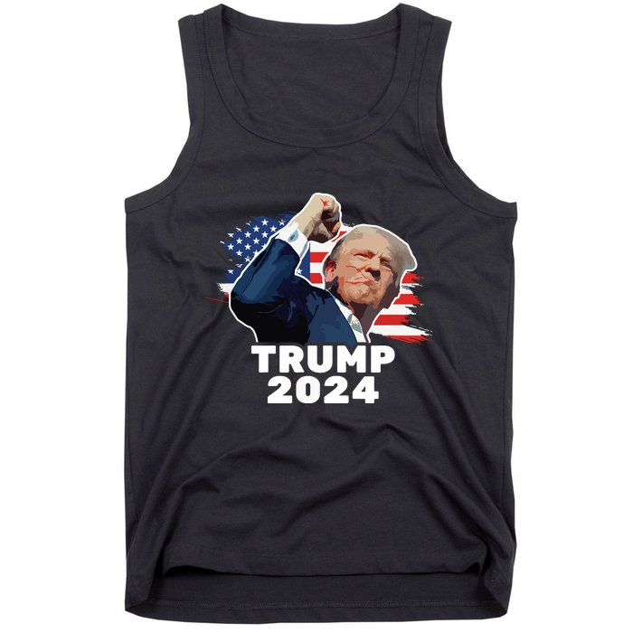 Trump Fist Bump 2024 President Red Tank Top