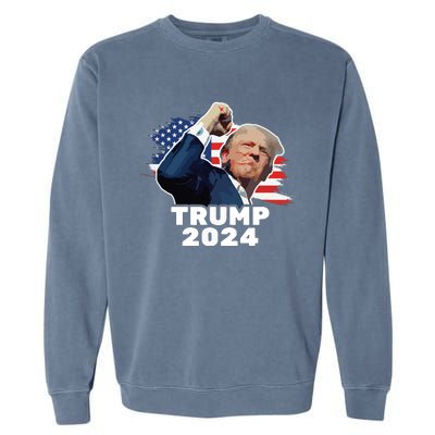 Trump Fist Bump 2024 President Red Garment-Dyed Sweatshirt