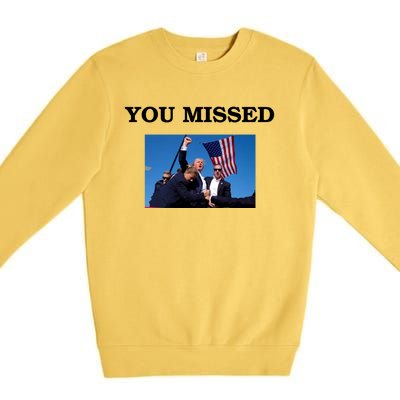 Trump Fist Bump You Missed 2024 Premium Crewneck Sweatshirt