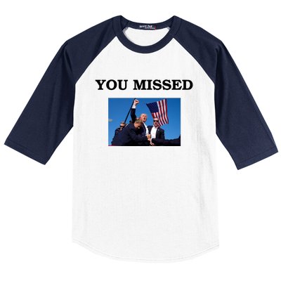 Trump Fist Bump You Missed 2024 Baseball Sleeve Shirt