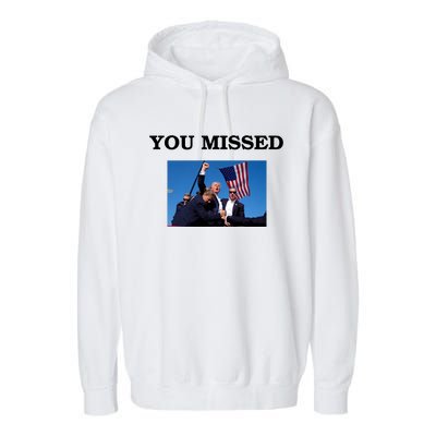 Trump Fist Bump You Missed 2024 Garment-Dyed Fleece Hoodie