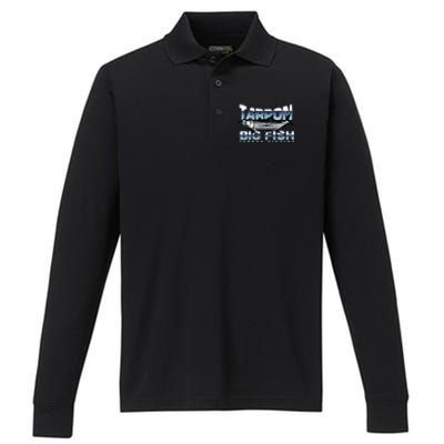 Tarpon Fishing Big Fish Performance Long Sleeve Polo