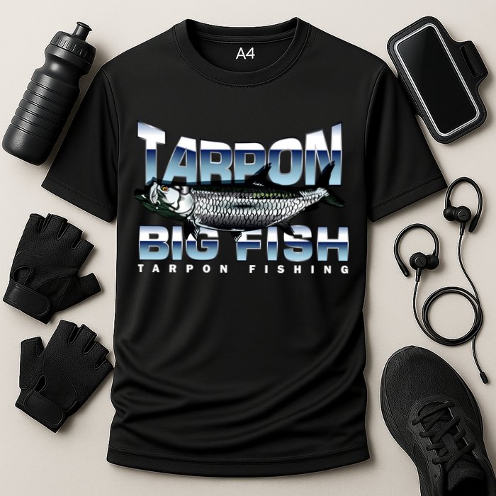 Tarpon Fishing Big Fish Cooling Performance Crew T-Shirt