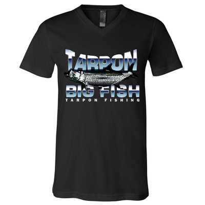Tarpon Fishing Big Fish V-Neck T-Shirt