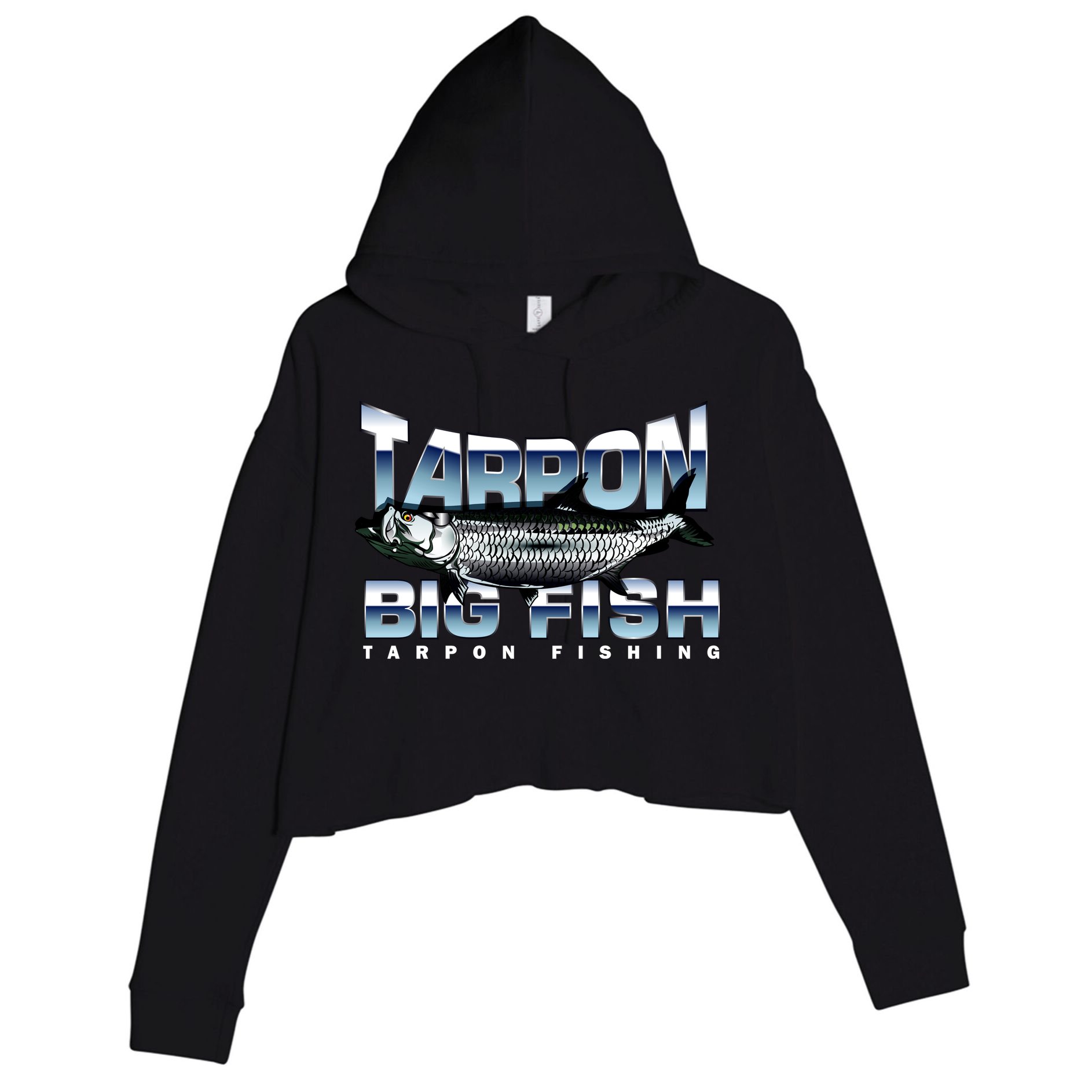 Tarpon Fishing Big Fish Crop Fleece Hoodie