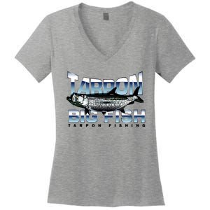 Tarpon Fishing Big Fish Women's V-Neck T-Shirt