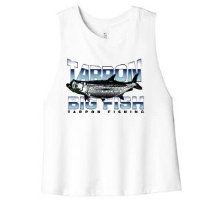 Tarpon Fishing Big Fish Women's Racerback Cropped Tank