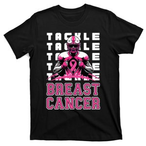 Tackle Football Breast Cancer Awareness Ribbon T-Shirt