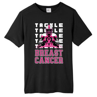 Tackle Football Breast Cancer Awareness Ribbon Tall Fusion ChromaSoft Performance T-Shirt