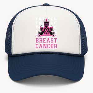 Tackle Football Breast Cancer Awareness Ribbon Trucker Hat