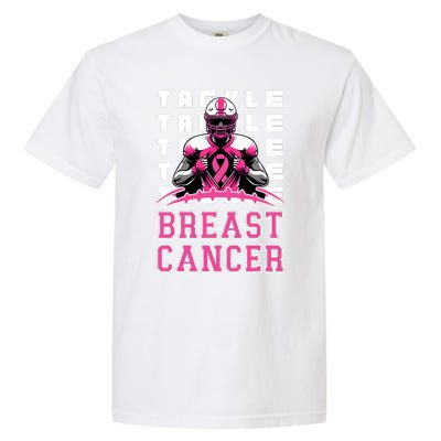 Tackle Football Breast Cancer Awareness Ribbon Garment-Dyed Heavyweight T-Shirt