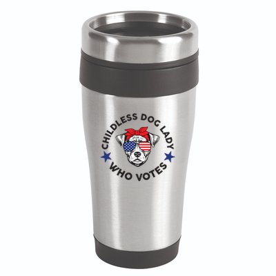 Thefishandbone Fish & Bone Childless Dog Lady Who Votes 16oz Travel Tumbler