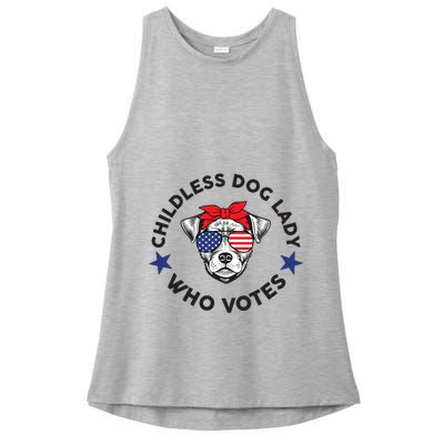 Thefishandbone Fish & Bone Childless Dog Lady Who Votes Ladies PosiCharge Tri-Blend Wicking Tank