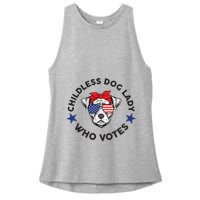 Thefishandbone Fish & Bone Childless Dog Lady Who Votes Ladies PosiCharge Tri-Blend Wicking Tank