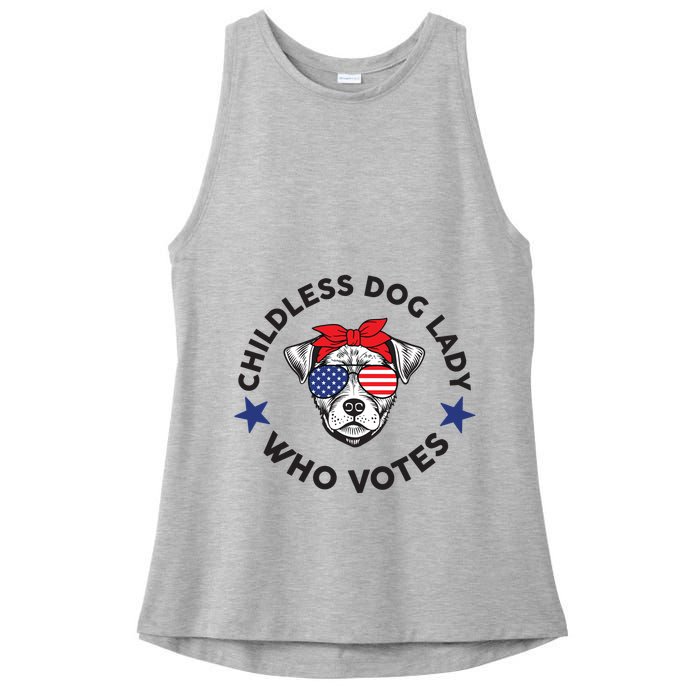 Thefishandbone Fish & Bone Childless Dog Lady Who Votes Ladies PosiCharge Tri-Blend Wicking Tank